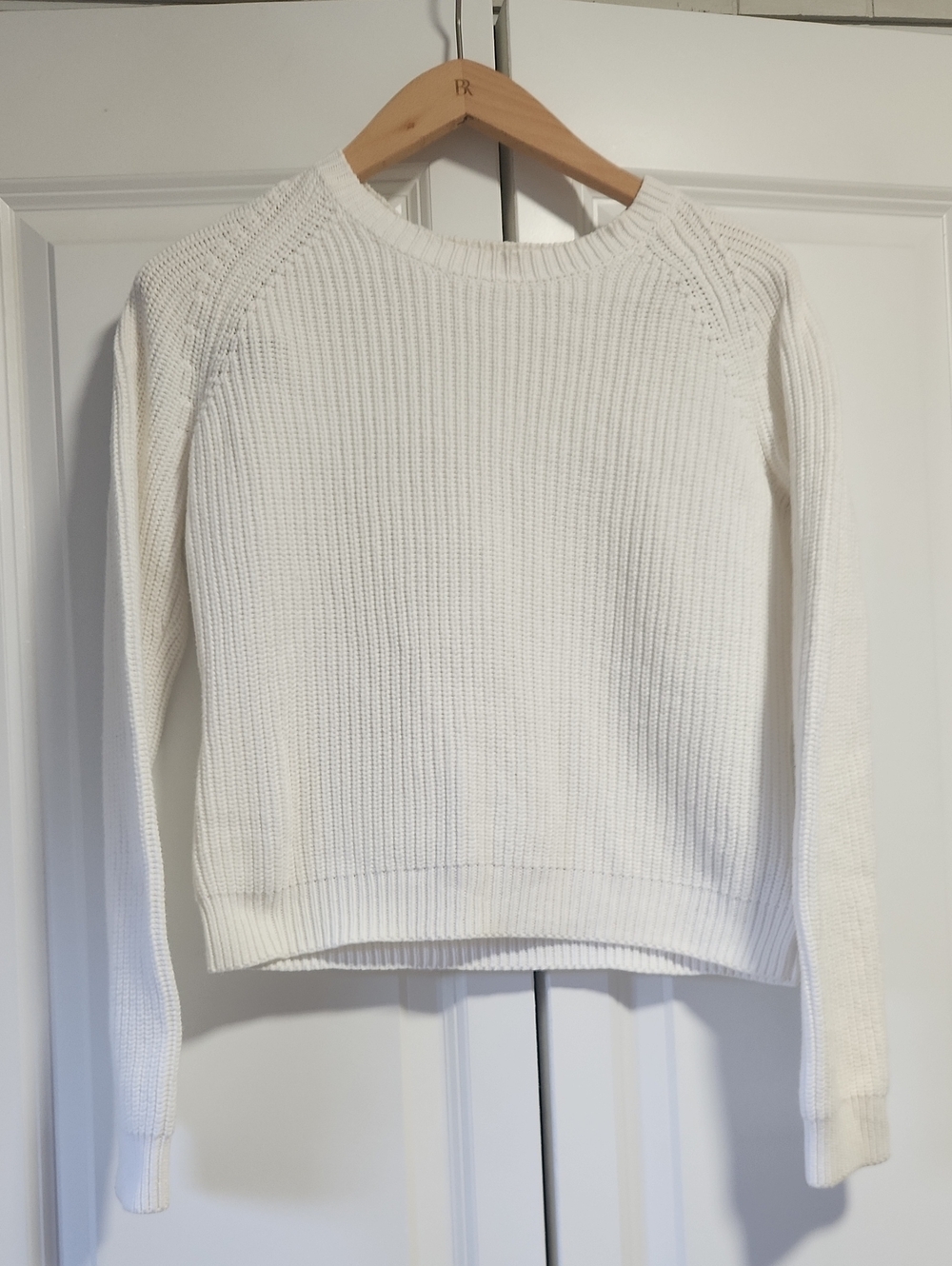 Brooks Brothers White 100% Cotton Ribbed Knit Sweater Size M